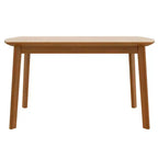 47 Mid-Century Modern Dining Table with Solid Rubber Wood Legs, Rectangular Kitchen Table for 4, Minimalist Dining Room Table