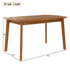 47 Mid-Century Modern Dining Table with Solid Rubber Wood Legs, Rectangular Kitchen Table for 4, Minimalist Dining Room Table