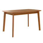 47 Mid-Century Modern Dining Table with Solid Rubber Wood Legs, Rectangular Kitchen Table for 4, Minimalist Dining Room Table
