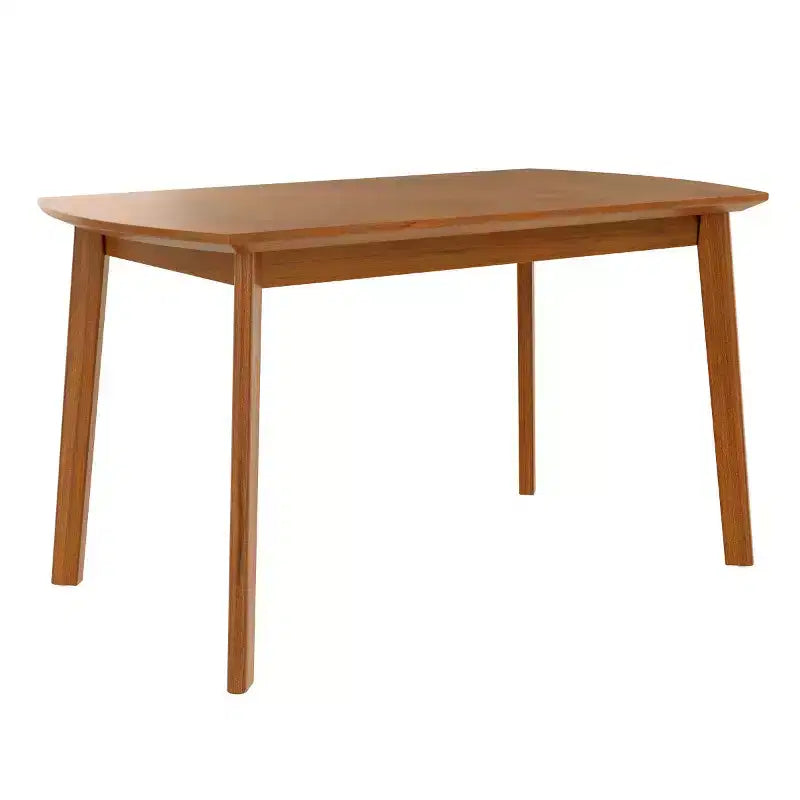 47 Mid-Century Modern Dining Table with Solid Rubber Wood Legs, Rectangular Kitchen Table for 4, Minimalist Dining Room Table