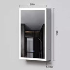 20 Modern Metal Medicine Cabinet with Mirror, LED Lights and 3 Color Temperatures