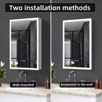 20 Modern Metal Medicine Cabinet with Mirror, LED Lights and 3 Color Temperatures