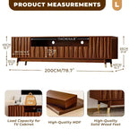 Wood TV Stand with Drawer and Cabinet, Mid Century Modern Entertainment Center with Solid Wood Feet, Brown Media Console for Living Room