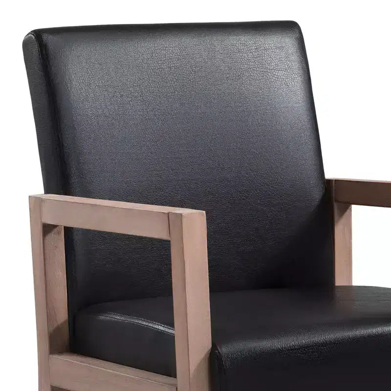 Mid-century Accent Chair Reading Armchair with Rubberwood Frame for Living Room, Bedroom