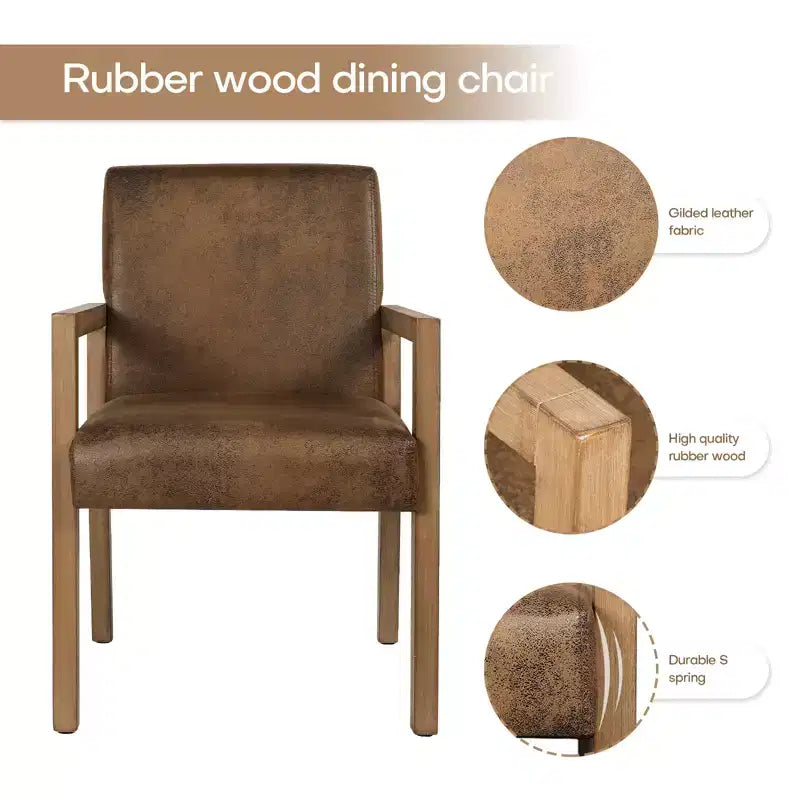 Mid-century Accent Chair Reading Armchair with Rubberwood Frame for Living Room, Bedroom