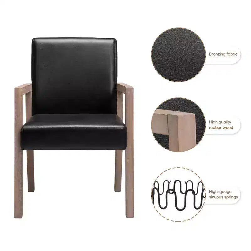 Mid-century Accent Chair Reading Armchair with Rubberwood Frame for Living Room, Bedroom