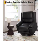 PU Leather Recliner Chair - Heat and Massage, Lift Recliner for Elderly & Mobility Impaired, Adjustable Back and Legs, Heavy Duty Lift Chair