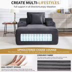 67'' Chaise Lounge Chair, Indoor Sleeper Sofa Bed with 2 Pillows, Boneless Single Sofa Couch for Living Room, No Assembly Required