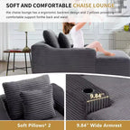 67'' Chaise Lounge Chair, Indoor Sleeper Sofa Bed with 2 Pillows, Boneless Single Sofa Couch for Living Room, No Assembly Required