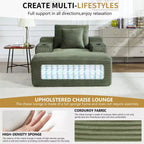 67'' Chaise Lounge Chair, Indoor Sleeper Sofa Bed with 2 Pillows, Boneless Single Sofa Couch for Living Room, No Assembly Required