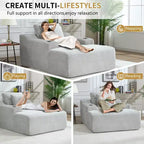 67'' Chaise Lounge Chair, Indoor Sleeper Sofa Bed with 2 Pillows, Boneless Single Sofa Couch for Living Room, No Assembly Required