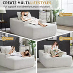 67'' Chaise Lounge Chair, Indoor Sleeper Sofa Bed with 2 Pillows, Boneless Single Sofa Couch for Living Room, No Assembly Required