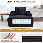 67'' Chaise Lounge Chair, Indoor Sleeper Sofa Bed with 2 Pillows, Boneless Single Sofa Couch for Living Room, No Assembly Required