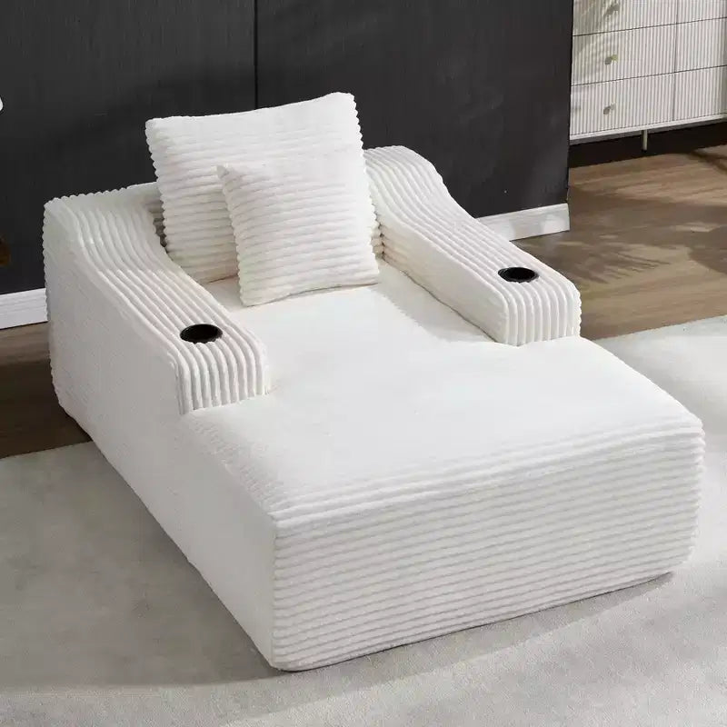 67'' Chaise Lounge Chair, Indoor Sleeper Sofa Bed with 2 Pillows, Boneless Single Sofa Couch for Living Room, No Assembly Required