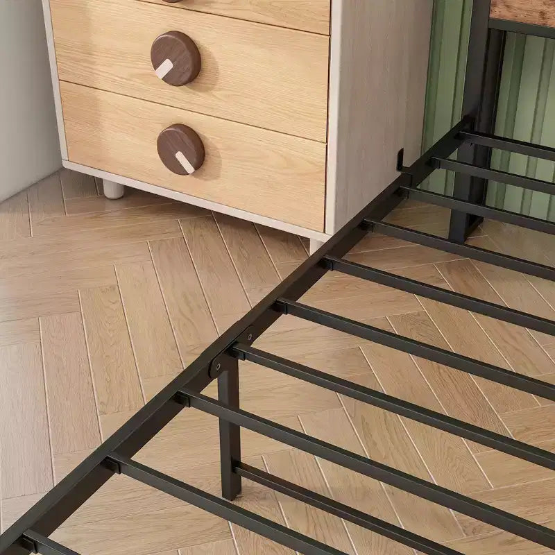 Twin Size Bed Frame with Storage Headboard & Charging Station, Bookcase Shelves for Kids' Bedroom