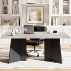 Dining Table for 4-6, 63 Inch Farmhouse Kitchen Table with Large Tabletop, Rectangular Dinner Eating Table for Dining Room, Kitchen, Office