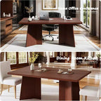 Dining Table for 4-6, 63 Inch Farmhouse Kitchen Table with Large Tabletop, Rectangular Dinner Eating Table for Dining Room, Kitchen, Office