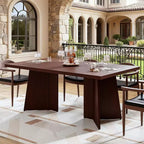 Dining Table for 4-6, 63 Inch Farmhouse Kitchen Table with Large Tabletop, Rectangular Dinner Eating Table for Dining Room, Kitchen, Office