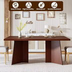 Dining Table for 4-6, 63 Inch Farmhouse Kitchen Table with Large Tabletop, Rectangular Dinner Eating Table for Dining Room, Kitchen, Office