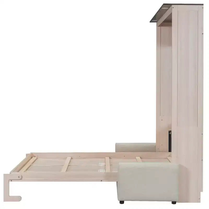 Queen Size Murphy Bed with Sofa and LED