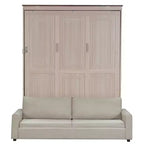 Queen Size Murphy Bed with Sofa and LED
