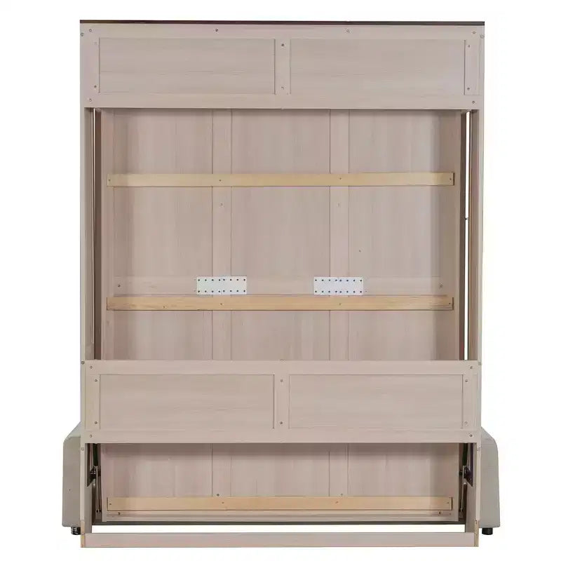 Queen Size Murphy Bed with Sofa and LED