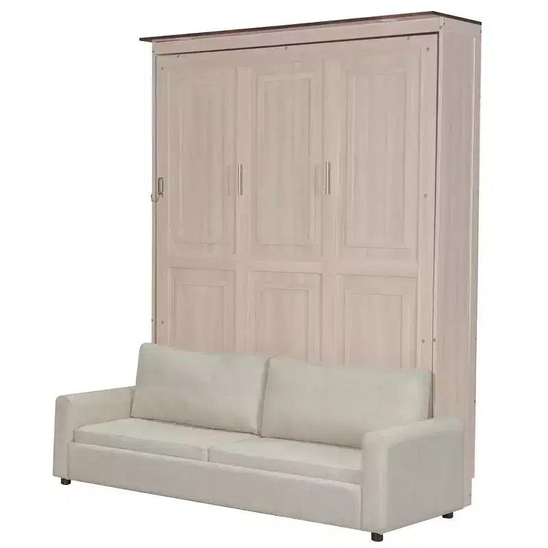 Queen Size Murphy Bed with Sofa and LED