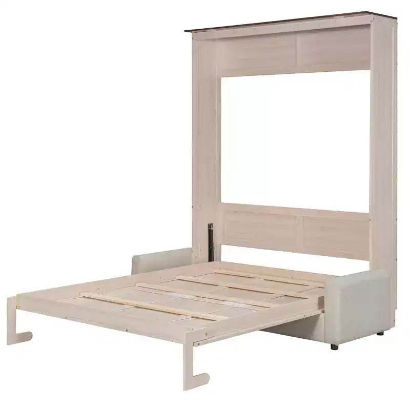 Queen Size Murphy Bed with Sofa and LED