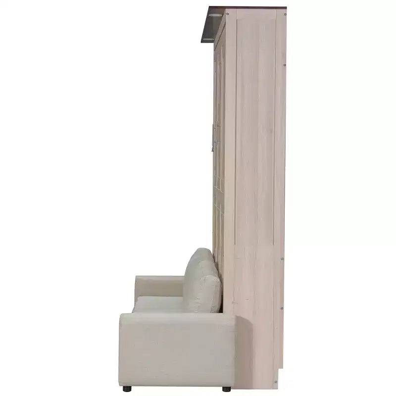 Queen Size Murphy Bed with Sofa and LED