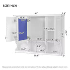 41 Inch Bathroom Wall Cabinet, Wall Mounted Medicine Cabinet with Mirror Doors & Adjustable Shelves, Floating Storage Cabinet for Bathroom
