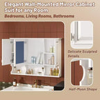 41 Inch Bathroom Wall Cabinet, Wall Mounted Medicine Cabinet with Mirror Doors & Adjustable Shelves, Floating Storage Cabinet for Bathroom