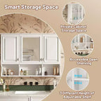 41 Inch Bathroom Wall Cabinet, Wall Mounted Medicine Cabinet with Mirror Doors & Adjustable Shelves, Floating Storage Cabinet for Bathroom