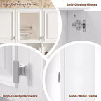 41 Inch Bathroom Wall Cabinet, Wall Mounted Medicine Cabinet with Mirror Doors & Adjustable Shelves, Floating Storage Cabinet for Bathroom