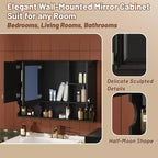 41 Inch Bathroom Wall Cabinet, Wall Mounted Medicine Cabinet with Mirror Doors & Adjustable Shelves, Floating Storage Cabinet for Bathroom