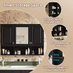 41 Inch Bathroom Wall Cabinet, Wall Mounted Medicine Cabinet with Mirror Doors & Adjustable Shelves, Floating Storage Cabinet for Bathroom