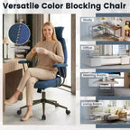Ergonomic Office Chair with 2D Headrest, Rocking Backrest & Wheels, Gaming Chair Blue/Brown & Beige/Gray & Blue