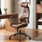 Ergonomic Office Chair with 2D Headrest, Rocking Backrest & Wheels, Gaming Chair Blue/Brown & Beige/Gray & Blue