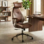 Ergonomic Office Chair with 2D Headrest, Rocking Backrest & Wheels, Gaming Chair Blue/Brown & Beige/Gray & Blue