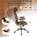 Ergonomic Office Chair with 2D Headrest, Rocking Backrest & Wheels, Gaming Chair Blue/Brown & Beige/Gray & Blue