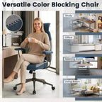 Ergonomic Office Chair with 2D Headrest, Rocking Backrest & Wheels, Gaming Chair Blue/Brown & Beige/Gray & Blue