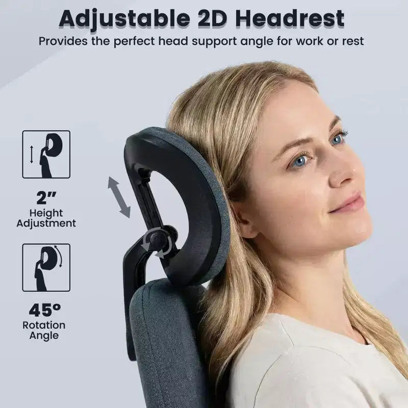 Ergonomic Office Chair with 2D Headrest, Rocking Backrest & Wheels, Gaming Chair Blue/Brown & Beige/Gray & Blue