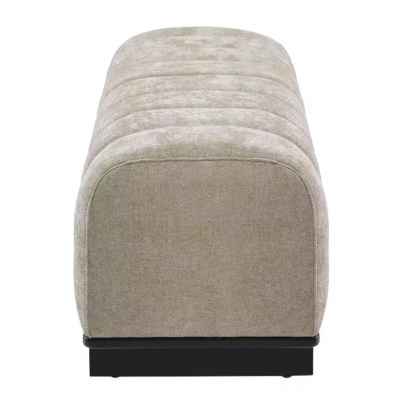 Modern Wooden Upholstered Dining Bench with Rubberwood Legs