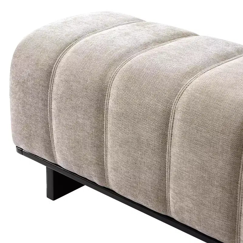 Modern Wooden Upholstered Dining Bench with Rubberwood Legs