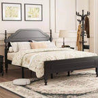 Sailvan Solid Bed Frame, Queen Bed Frame, Wooden Platform Bed Frame with Headboard & 12 Under Storage