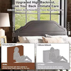 Solid Bed Frame, Queen Bed Frame, Wooden Platform Bed Frame with Headboard & 12 Under Storage