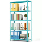 68 Inch Light Green Five Tier Metal Bookshelf for Home Office Storage