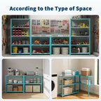 68 Inch Light Green Five Tier Metal Bookshelf for Home Office Storage
