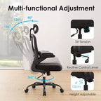 Ergonomic Mesh Office Chair with Adjustable Lumbar Support,Headrest & Flip-Up Armrests,Home Office Desk Chair for Study,Gaming Room