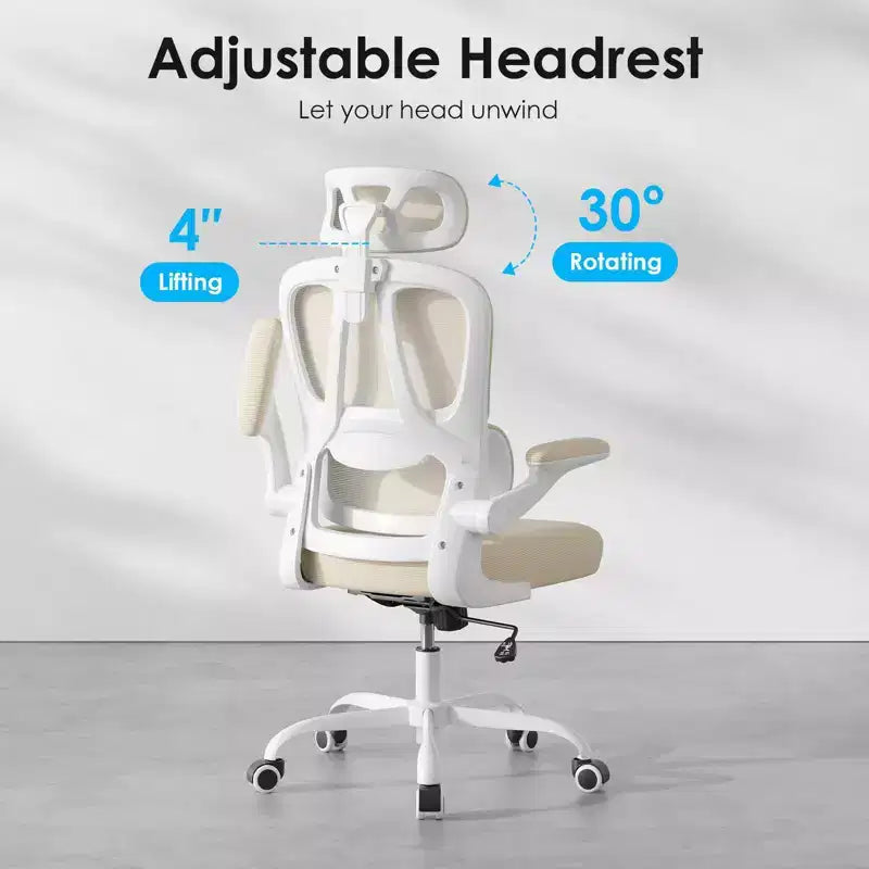 Ergonomic Mesh Office Chair with Adjustable Lumbar Support,Headrest & Flip-Up Armrests,Home Office Desk Chair for Study,Gaming Room