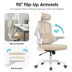 Ergonomic Mesh Office Chair with Adjustable Lumbar Support,Headrest & Flip-Up Armrests,Home Office Desk Chair for Study,Gaming Room
